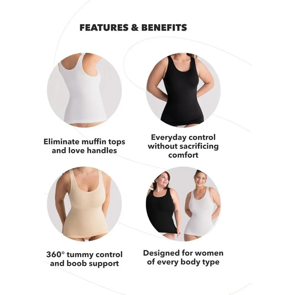Compression Tank Cami Women Waist Control Seamless Middle Support